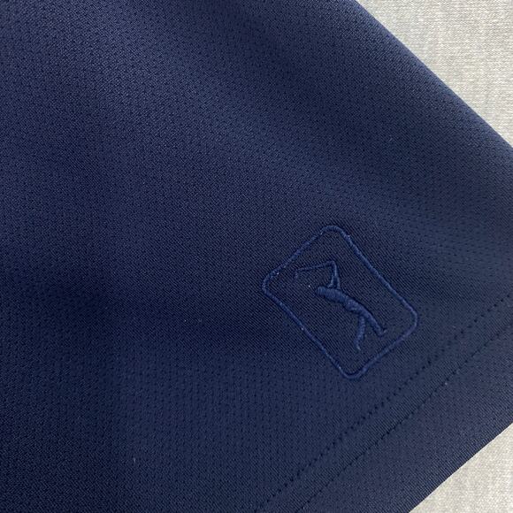 PGA TOUR Mens Airflux Solid Golf Polo Shirt L Blue Navy‎ - Picture 3 of 8